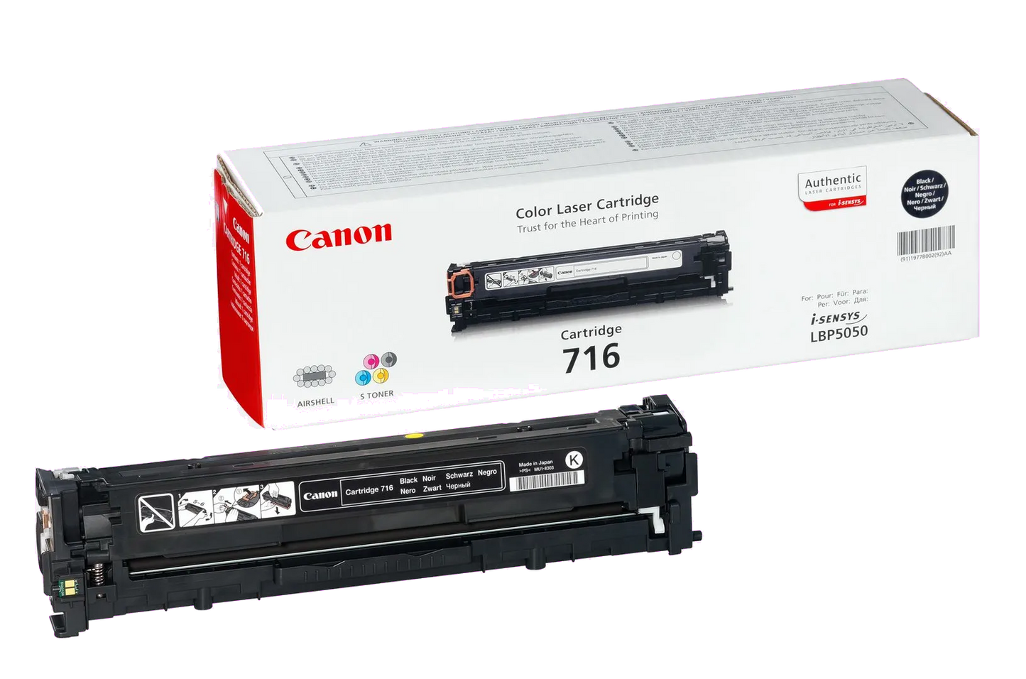 Canon 1980B002 CRG716B Cartus toner negru pt. LBP5050,i-Sensys MF8050, MF8080CW, 2.3 K, 4960999610955