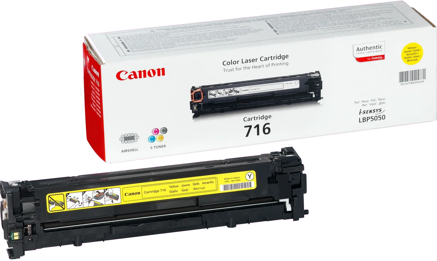 Canon 1977B002 CRG716Y Cartus toner yellow pt. LBP5050,i-SensysMF8050, 1.5 K, 4960999610863