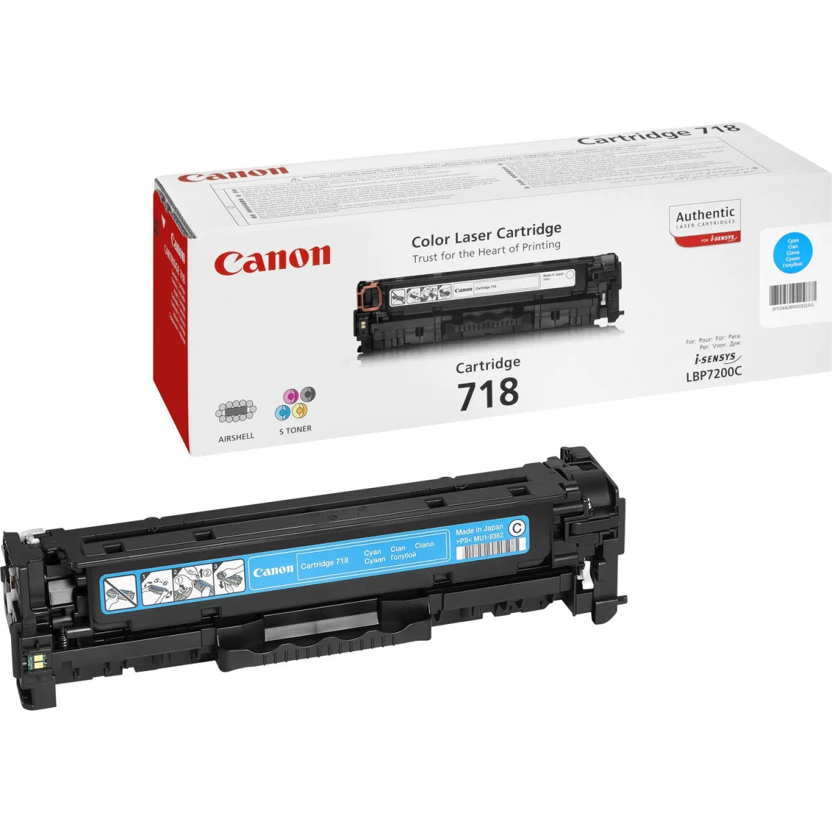 Canon 2661B002 Canon CRG718C Cartus toner cyan pt. LBP-7200CDN,LBP-7660Cdn, MF8350C, 2900 pg 4960999628608