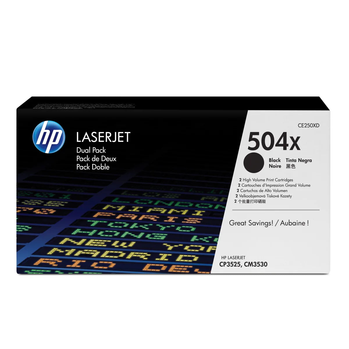 HP CE250XD HP CE250XD Set 2 cartuse toner No.504X negru, 2x10.5k 886112379681