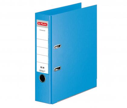 Herlitz 10094837 Biblioraft PP 8 cm ALBASTRU deschis, plastifiat interior-exterior, 4008110308289