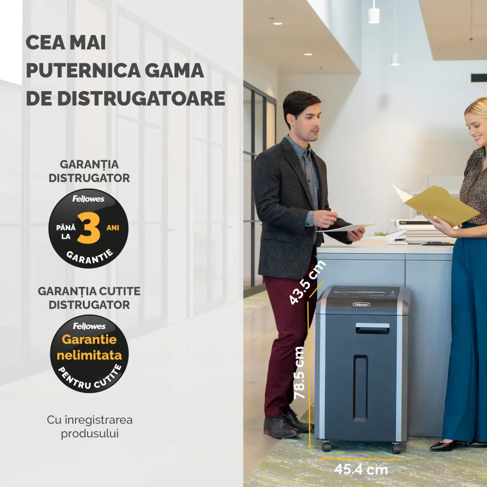 Fellowes 4622003 Powershred 225Ci Cross-Cut Shredder distrugator documente 24 coli, 50043859628167 0043859628162