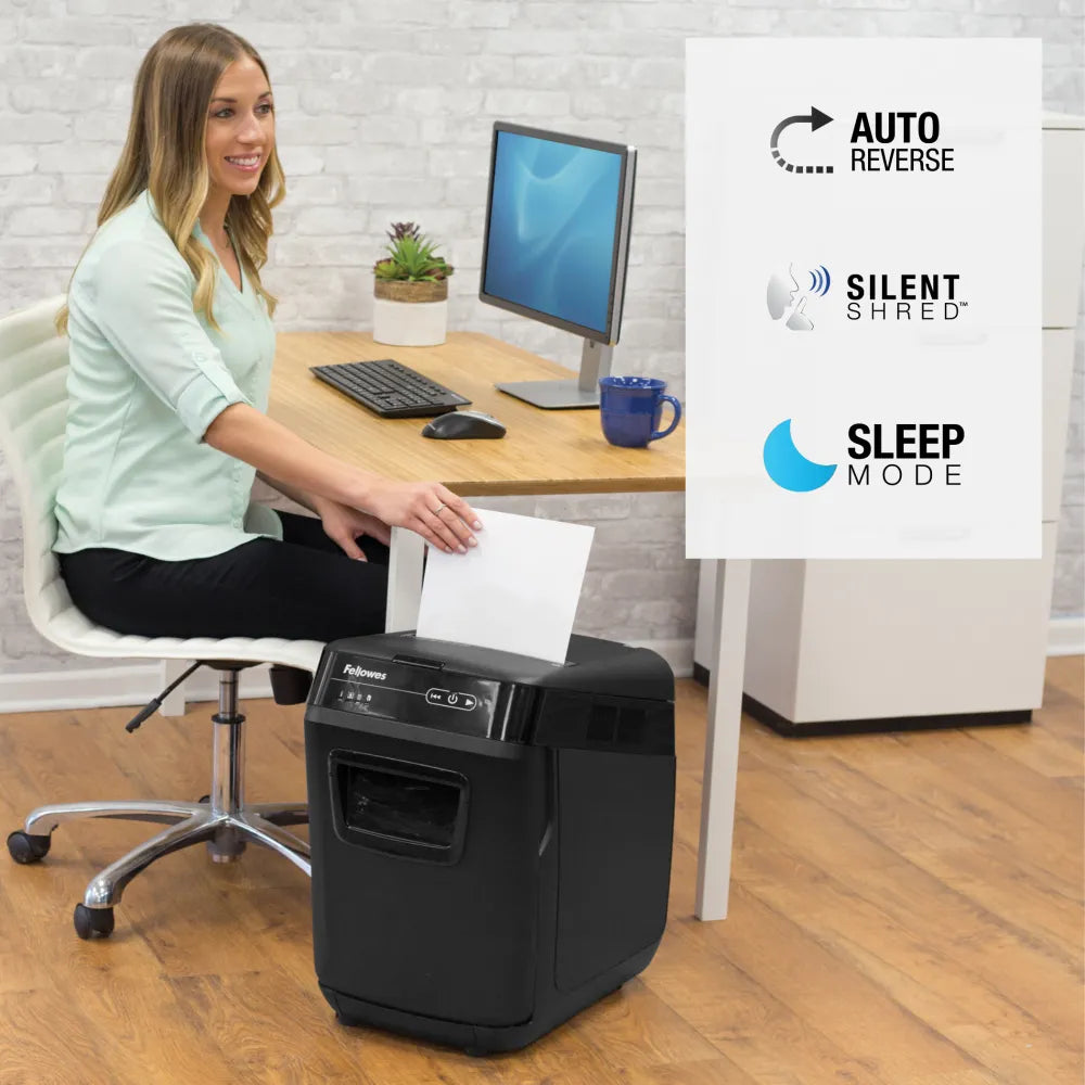 Fellowes 4653602-99 Automax 200c Cross-Cut, distrugator documente cu ADF, maxim 200 coli, 43859676125 10043859676122 50043859676120