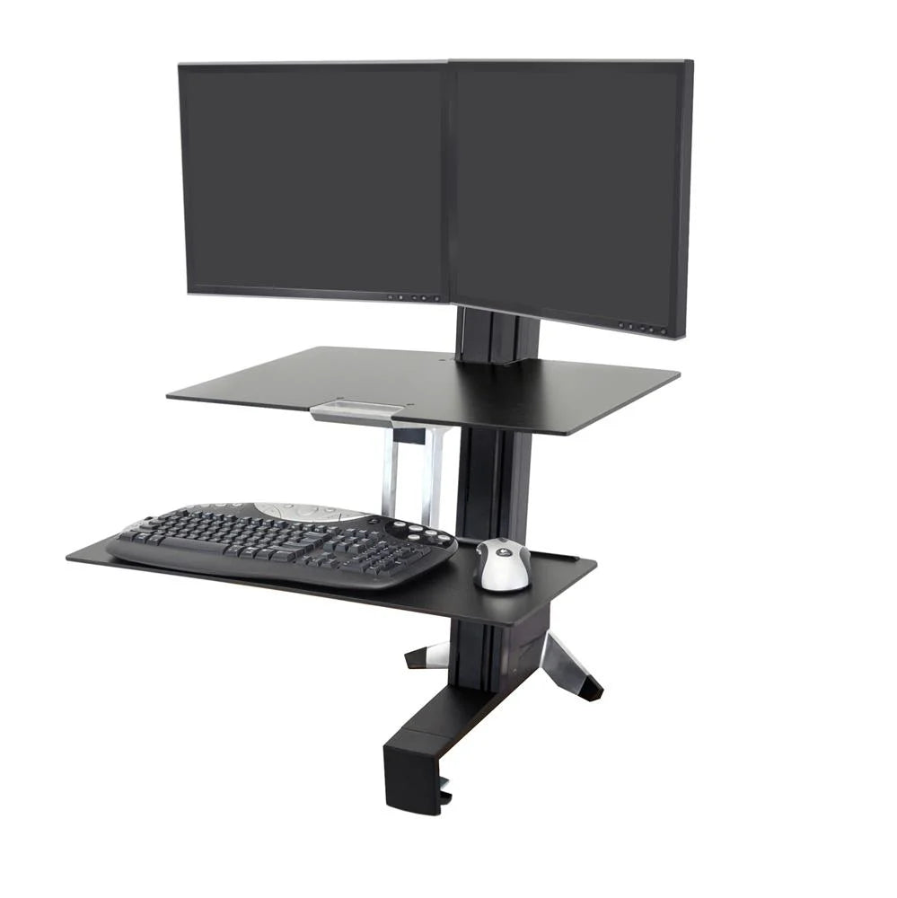 Ergotron 33-349-200 WorkFit-S, Dual Monitor with Worksurface+, 698833022186 69883302186