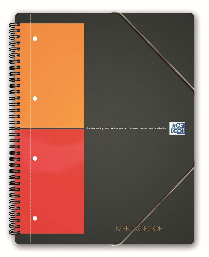 OXFORD 100100362 MeetingBook A4+ cu spira dubla neagra, 80 file aritmetica, 80gr/mp, 3020120017013