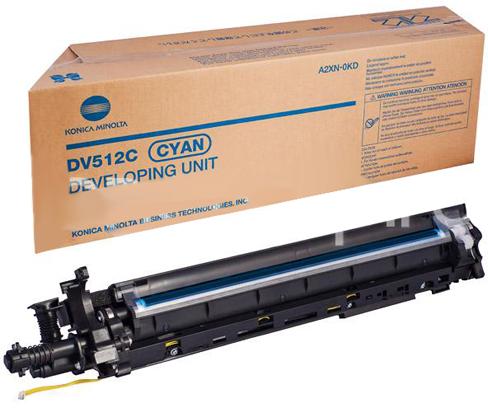 Konica-Minolta A2XN0KD DV-512C Developer Cyan original pt Bizhub C224/C224e/C284/C284e/C364
