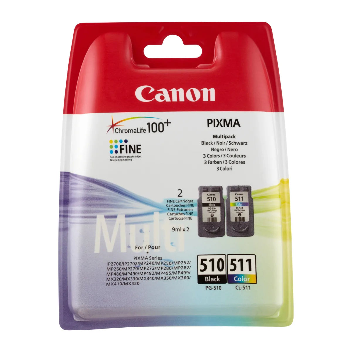 Canon 2970B010 Canon Combo pack PG-510 Cartus negru + CL-511 Cartus color pentru PIXMA MP230, MP240 8714574577647