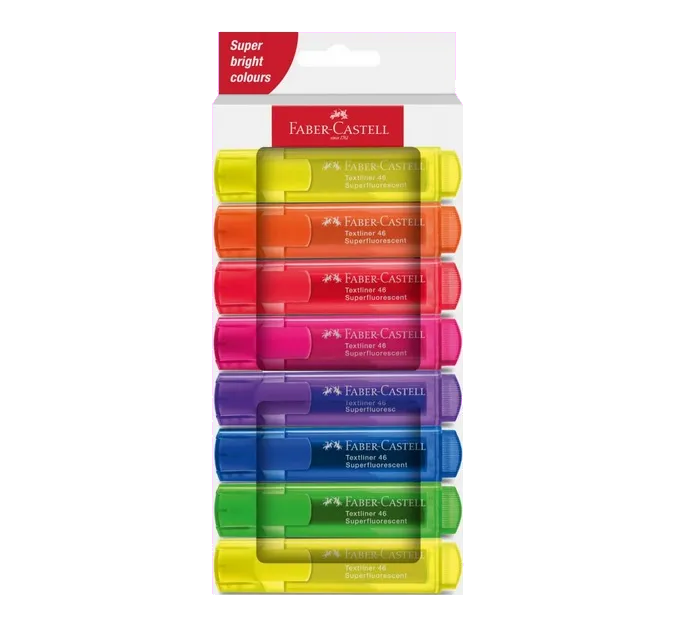 Faber-Castell FC254648 Set 8 buc Textmarker 1546 superfluorescent, grosimea liniei: 5, 2 sau 1 mm., 4005401546627 4005402546480