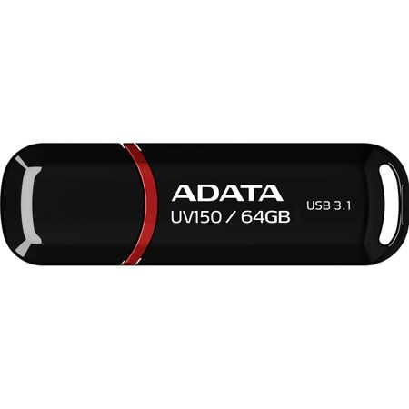 ADATA AUV150-64G-RBK USB Flash Drive UV150, 64Gb, cu capac USB 3.1, negru, 4713435799291