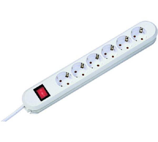 Bachmann B381.252KR Cablu prelungitor schuko cu 6 prize + intrerupator cu led, l, 5944027002096