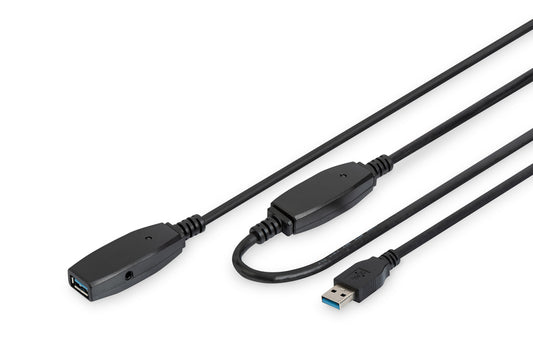 Digitus DA-73105 Prelungitor activ USB 3.0, USB A Mama USB A Tata, 10m, 4016032457480
