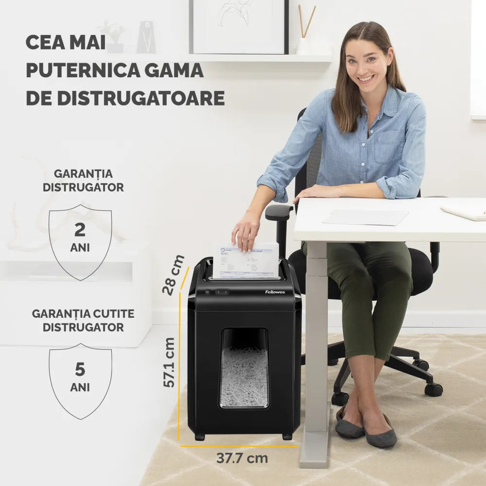 Fellowes 1719301 Powershred 92Cs, distrugator documente in particule 18 coli P-4 CD/DVD, 50043859733076