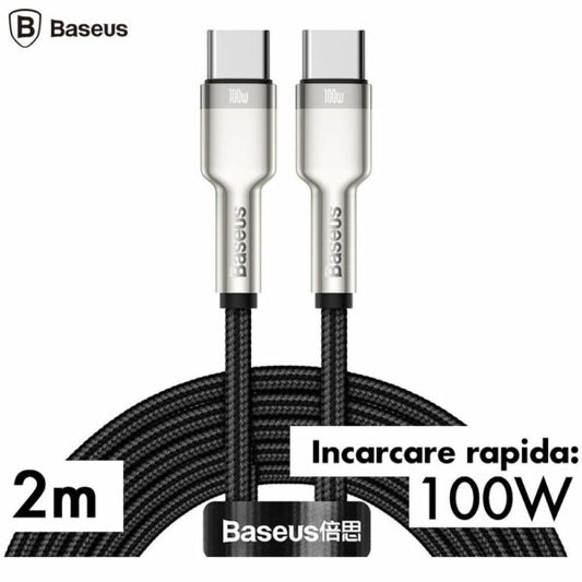 Baseus CATJK-D01 Cafule Metal cablu de date USB-C la USB-C Fast Charging USB Type-C la USB Type-C, 6953156202368