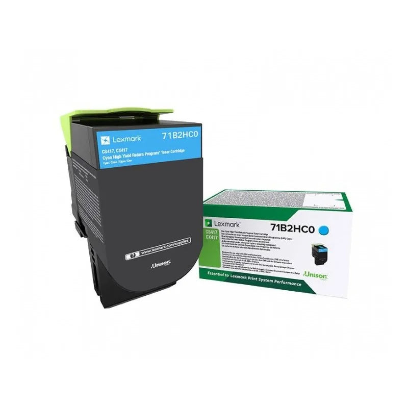 Lexmark 71B2HC0 Lexmark 71B2HC0 3.5K Return Program Cyan Toner Cartridge CS/CX417 734646641913