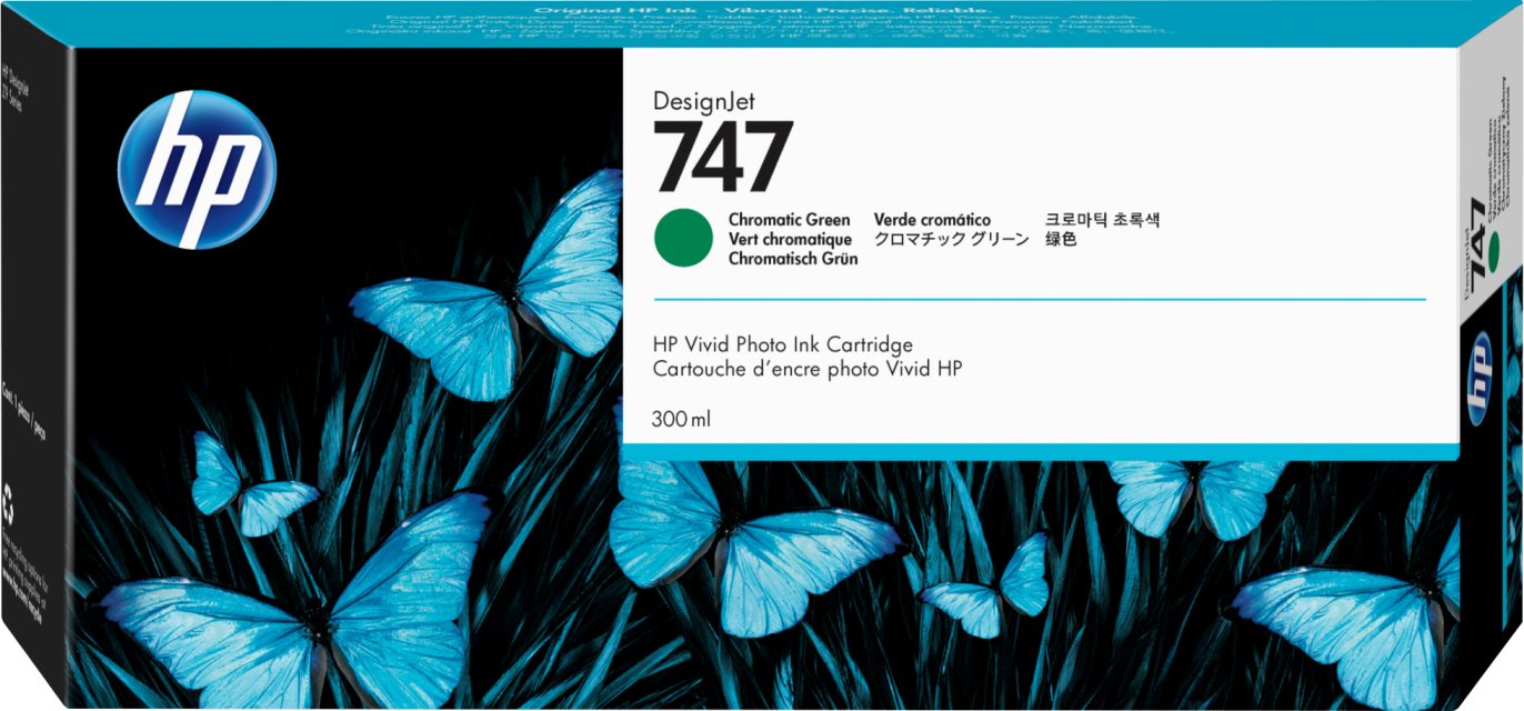 HP P2V84A No. 747 cartus ink Chromatic green 300 ml, 191628213597