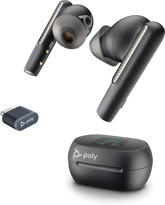 Poly 7Y8G9AA Voyager Free 60+ UC Teams True Wireless Earbuds, USB-A, Touchscreen case, BK, 17229188006