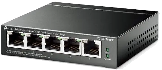 TP-Link TL-SG105PE TL-SG105PE smart switch 5 porturi Gigabit POE 10Gbps porturi POE 65W, 6935364052744