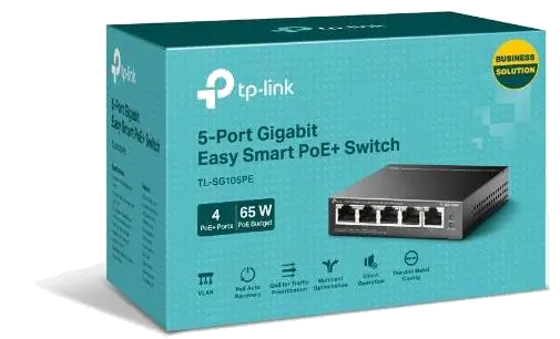 TP-Link TL-SG105PE TL-SG105PE smart switch 5 porturi Gigabit POE 10Gbps porturi POE 65W, 6935364052744