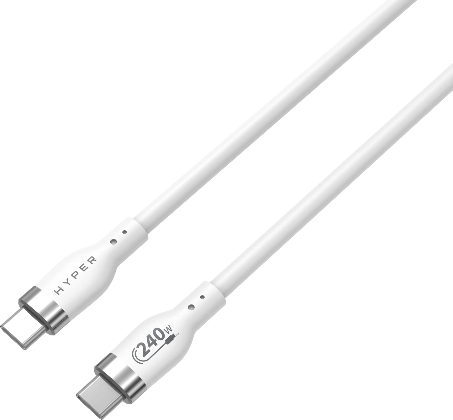 Targus HJ4001WHGL HyperJuice 240W Silicone USB-C to USB-C Cable (3ft/1m), White, 6941921149529