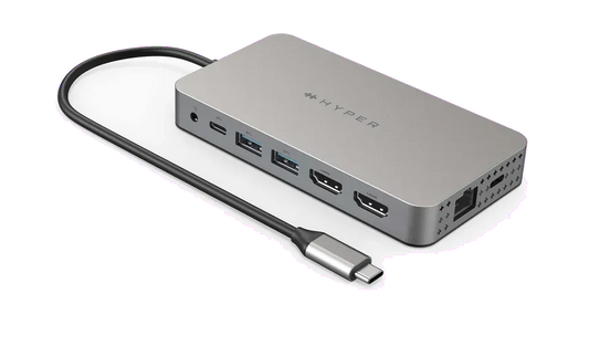 Targus HDM1H-GL HyperDrive Dual 4K HDMI 10-in-1 USB-C Hub For M1/M2/M3 MacBooks, 6941921147907