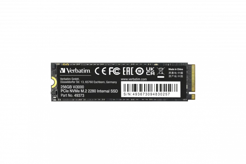 Verbatim 49373 VI3000 SSD intern 256GB PCIE NVME M.2 SSD 3000 MB/s citire si 2900 MB/s scriere, 23942493730