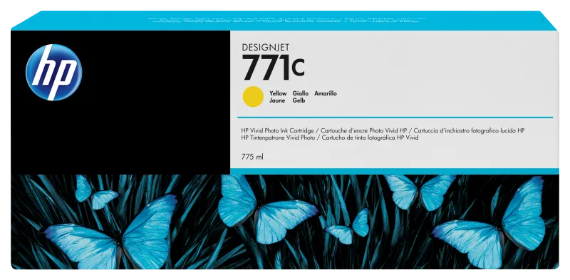 HP B6Y10A HP 771C Ink Yellow 775ml Designjet Z6200, 887111300553