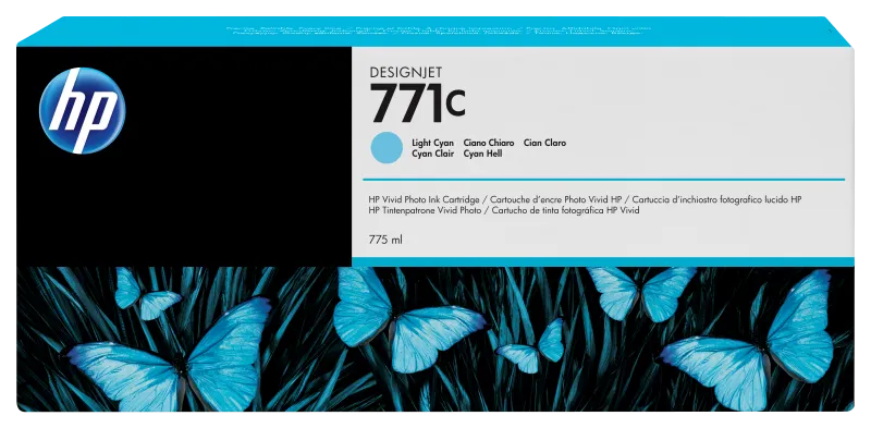 HP B6Y12A HP 771C Ink Light Cyan 775-ml Designjet, 887111300577