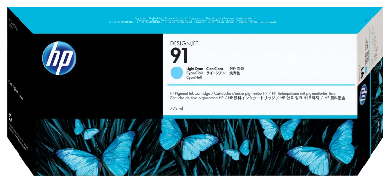 HP C9470A HP 91 ink light cyan Vivera 775ml, 882780987241