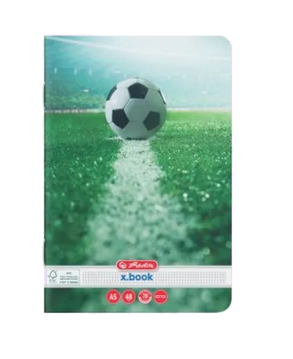 Herlitz 9489030 Caiet A5, 48 file matematica, tema fotbal