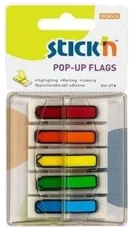 Hopax HO-26003 Index autoadeziv 45x12mm cu dispenser culori neon 5x30 file/set