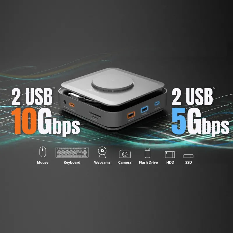 j5create JCD3199P-EN JCD3199 Dock USB-C PD 140W, 2xUSB-C, 2xUSB-A, 2xHDMI, 1xRJ45, 15W w/charger, 4712795088571