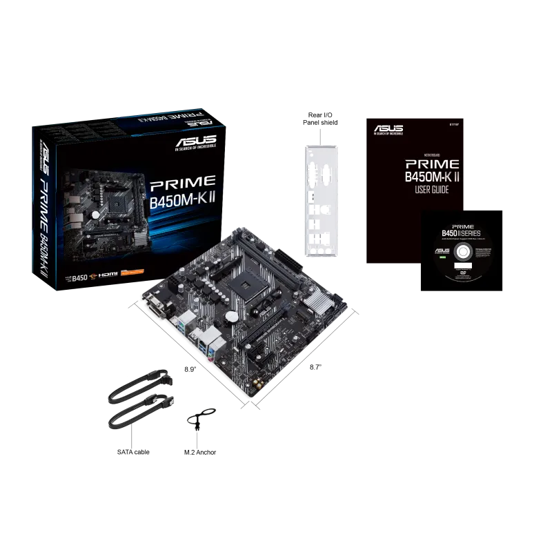 Asus PRIME B450M-K II PRIME B450M-K II Placa de bazaAM4 Socket for 3rd/2nd/1st Gen AMD Ryzen, 4718017932387