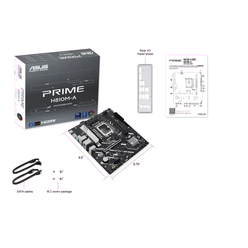 Asus PRIME H810M-A-CSM PRIME H810M-A-CSM LGA1851 Placa de Baza 2x DDR5, 1x DP 1x HDMI 1x PCIE 4.0 x16, 4711387844625
