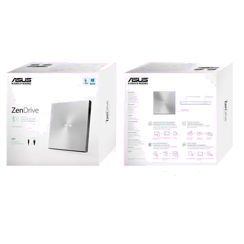 Asus SDRW-08U9M-U/SIL/G 08U9M-U/SIL Unitate optica externa DVD+/-RW 8x USB 2.0 argintiu retail