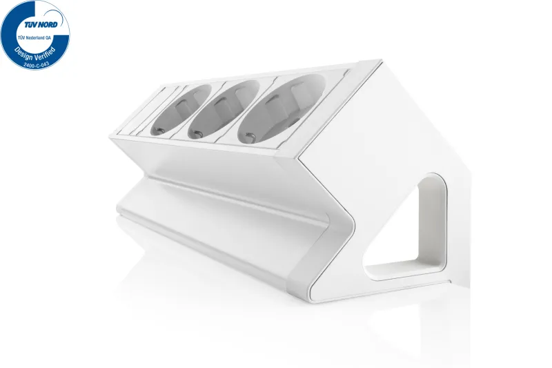 Fellowes 100091573 Filex Power Desk Up® 2.0 White multipriza 3 x Schuko cu prindere pe birou