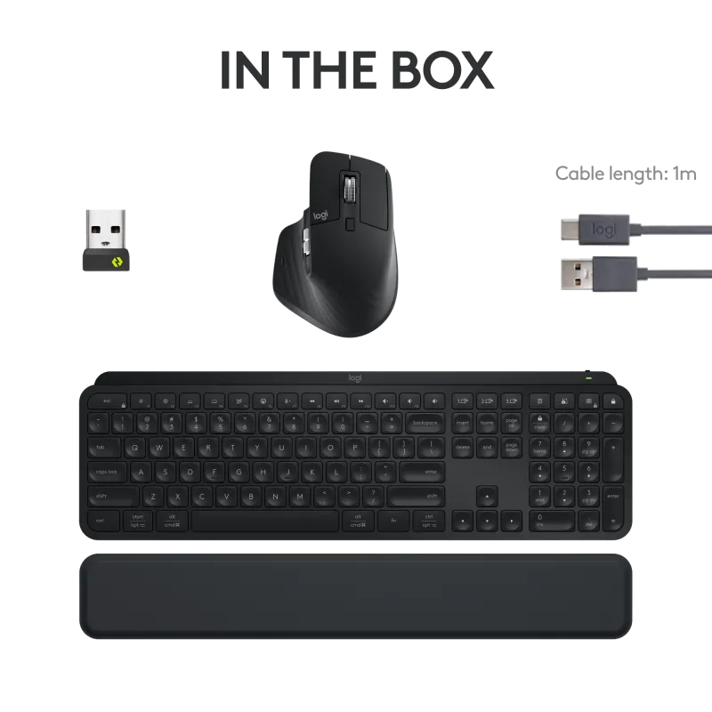 Logitech 920-011614 MX Keys S Combo Graphite, Bluetooth, US Int Layout, 5099206112445