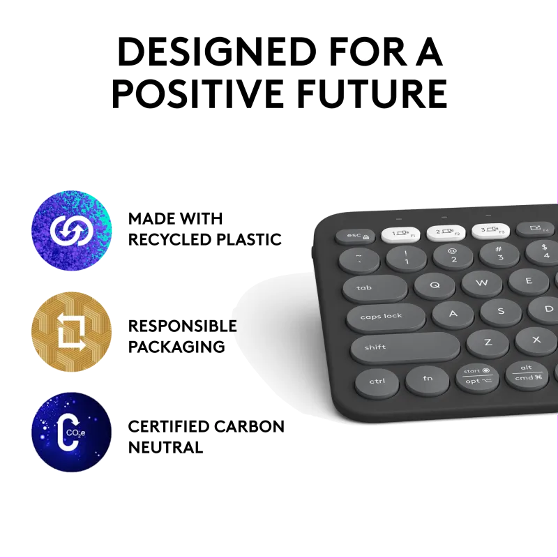 Logitech 920-011851 K380S Multi-Device Bluetooth Keyboard TONAL GRAPHITE US INTL, 5099206111158