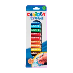 Carioca CA-40014 Tempera super lavabila, 12 culori x 12ml/set, 12 culori x 12 ml/set.