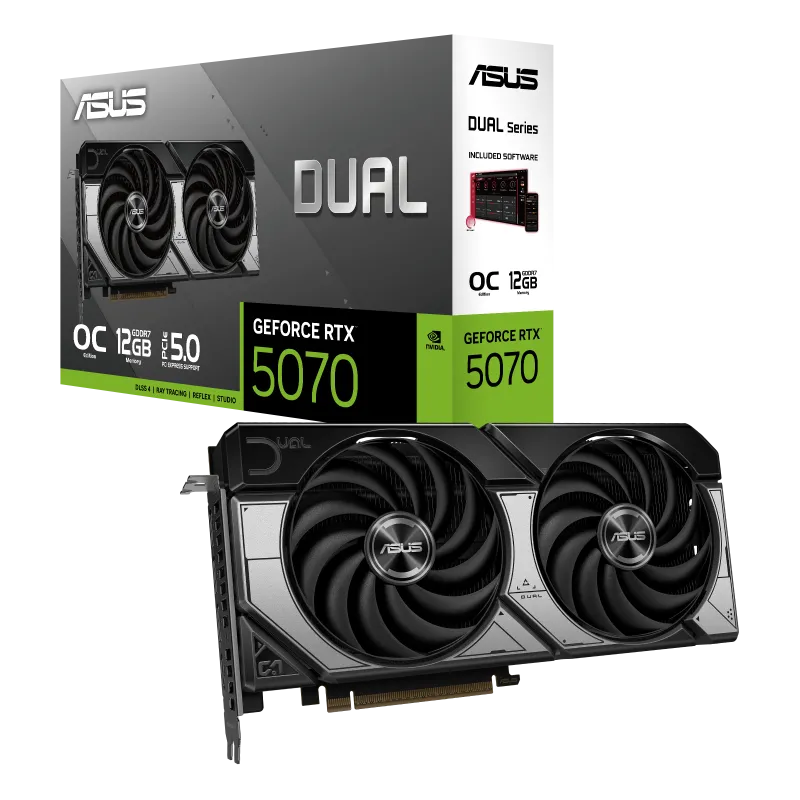 Asus DUAL-RTX5070-O12G GeForce RTX 5070 Dual OC placa video 12GB GDDR7, 4711636046213