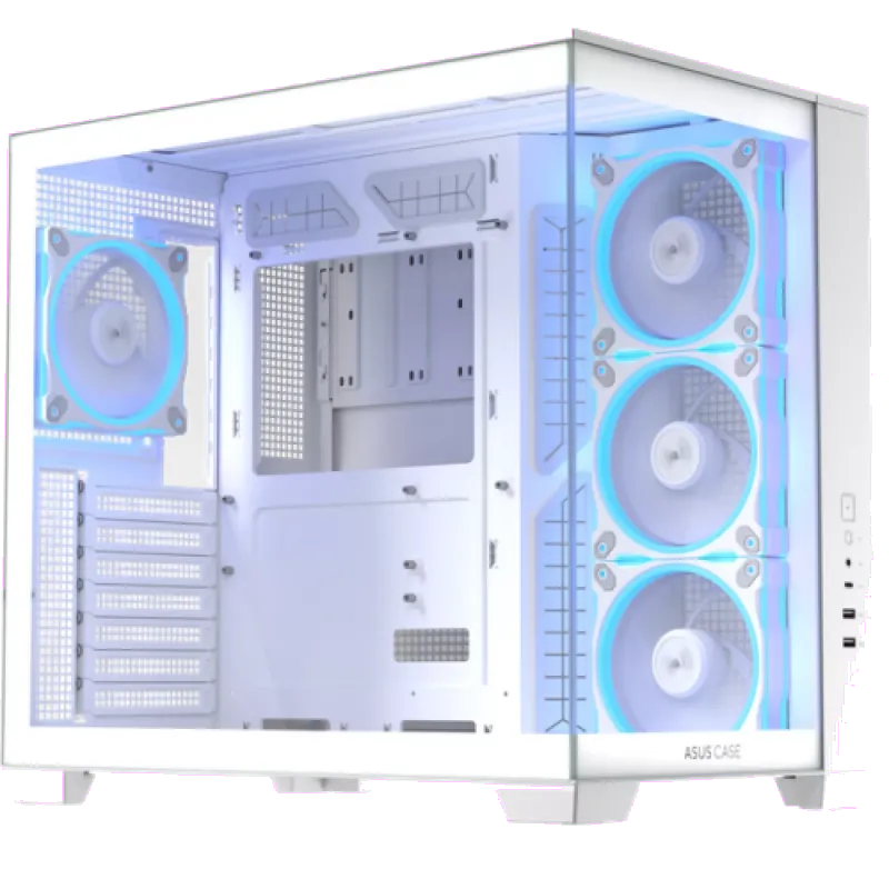 Asus 90DC00S3-B19000 Carcasa PC A32 PLUS TG ARGB alb ATX 4 ventilatoare instalate, 4711387849859