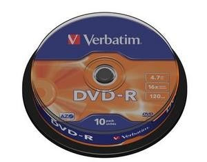 Verbatim 43523 Set 10 buc, DVD-R, 16x, 4.7GB, 120min, matt silver, 02394243523 023942435235