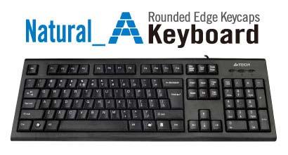 A4Tech KR-85-USB KR-85 Tastatura cu fir, US layout, neagra, Rounded key-caps, USB, 4711421802116