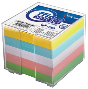 Office FJ.FO.41702 Set cub notite color si suport plastic, 9x9 cm 800 file, 4750650417029 9003106066933