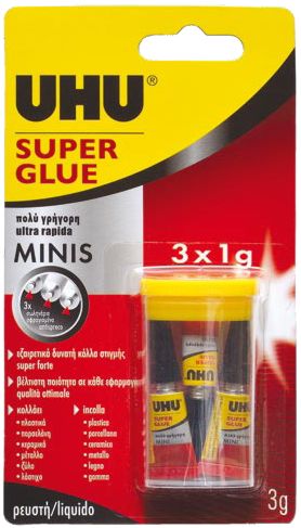 UHU 771008 Super Glue Mini, set 3x1g, 4026700454154 4026700454208