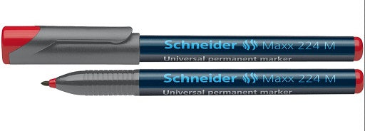 Schneider 4047_R MAXX 224 M marker ROSU OHP varf mediu 1mm, permanent, idea, 4004675012029