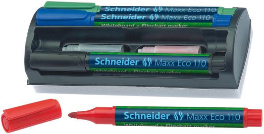 Schneider 2930 Whiteboard-kit, burete nemagnetic, 4 markere, 4 rezerve, 4250273429305 4004675007575