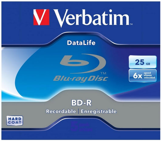 Verbatim 43836 BD-R SL 6x 25GB, disc Blu-Ray Jewel Case, 05111143836 023942438366