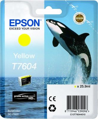 Epson C13T76044010 T7604 Cartus original Yellow pt. SC-P600, high capacity, 25.9ml (C13T76044010), 8715946539096