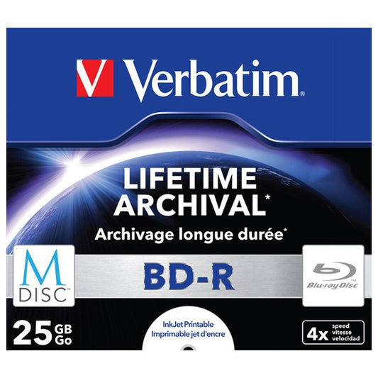 Verbatim 43823 M-DISC BD-R 4X 25 GB INKJET PRINTABLE, 02394243823