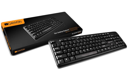 Canyon CNE-CKEY01-US Tastatura standard, Spill Resistant, Black, USB, US Layout, 8717371865313
